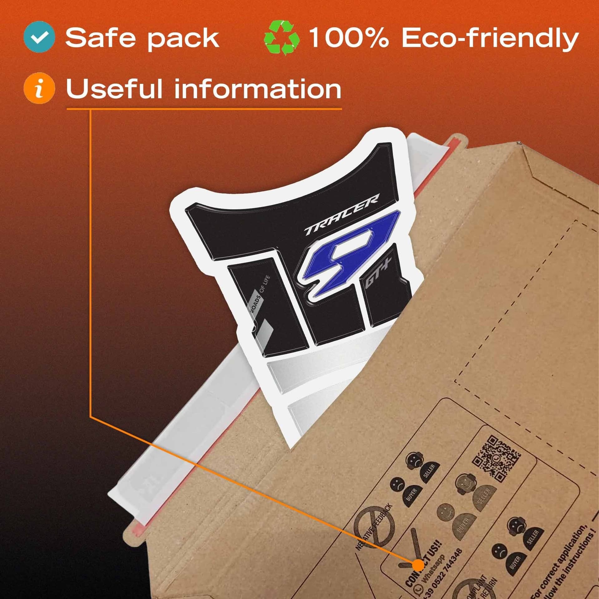 Adesivo 3D Paraserbatoio moto compatibile con Yamaha Tracer 9 GT+ 2026 - 5