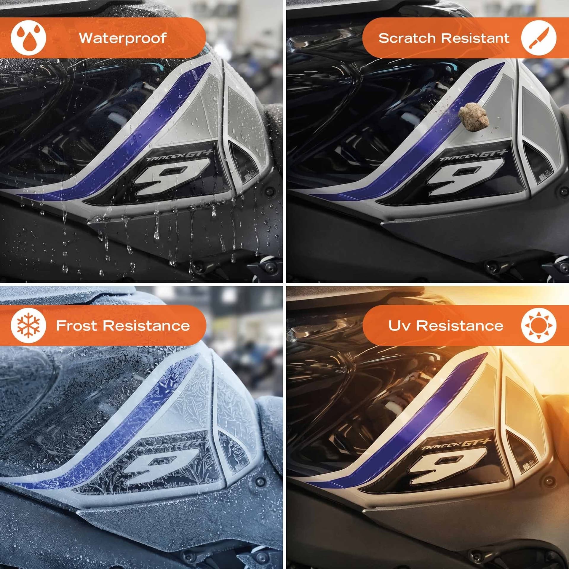 Protezioni Serbatoio Adesivi 3D compatibili con Yamaha Tracer 9 GT+ 2026 - 4