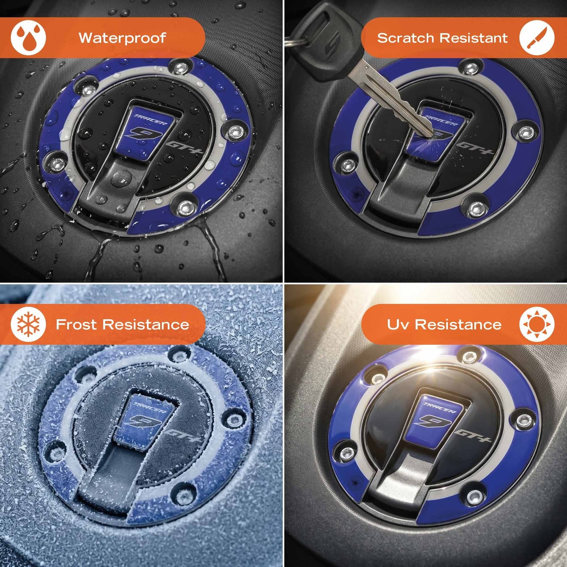 Adesivo 3D Tappo Keyless moto compatibile con Yamaha Tracer 9 GT+ 2026 - 3
