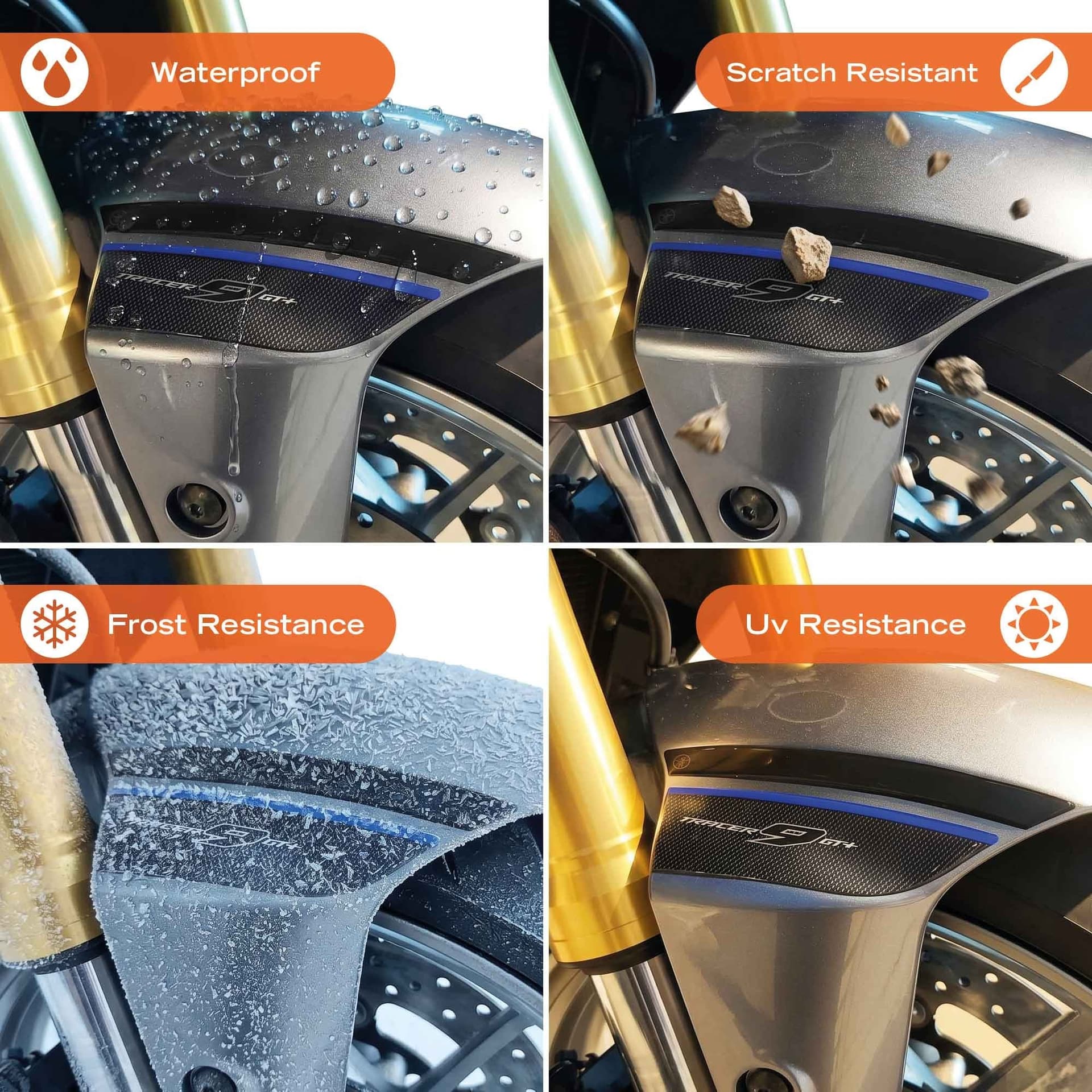 Adesivi 3D per Parafango moto compatibili con Yamaha Tracer 9 GT+ 2026 - 3