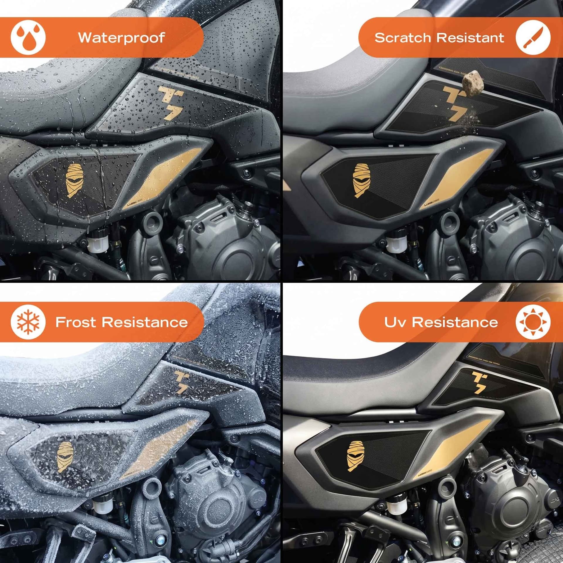 Adesivi 3D Laterali moto compatibili con Yamaha Tenere 700 World Raid 2026 - 4