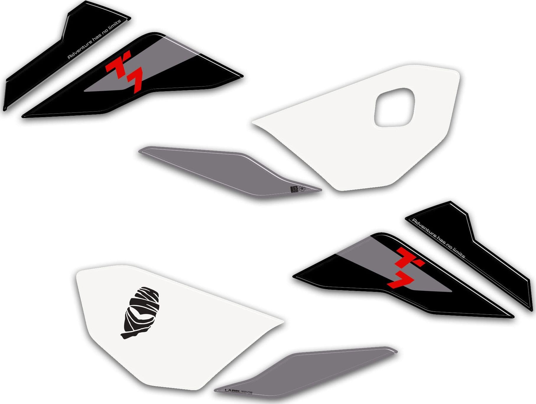 Adesivi 3D Laterali moto compatibili con Yamaha Tenere 700 World Raid 2026 - 8