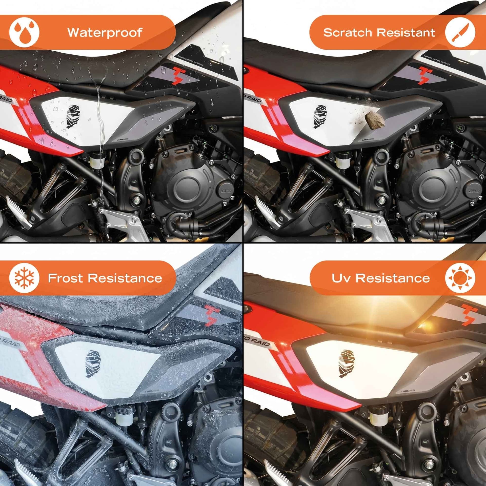 Adesivi 3D Laterali moto compatibili con Yamaha Tenere 700 World Raid 2026 - 10
