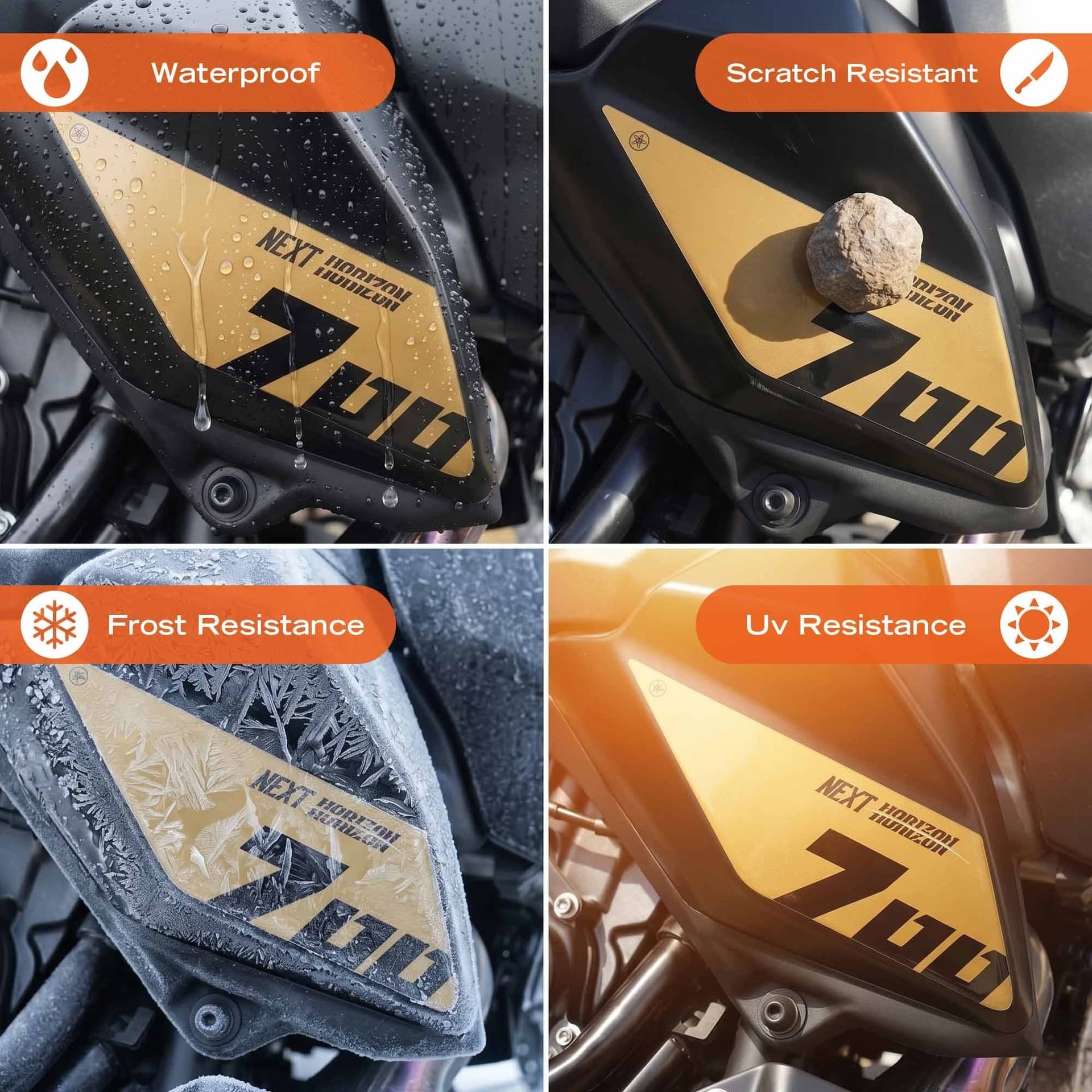 Adesivi 3D Pance moto compatibili con Yamaha Tenere 700 World Raid 2026 - 3