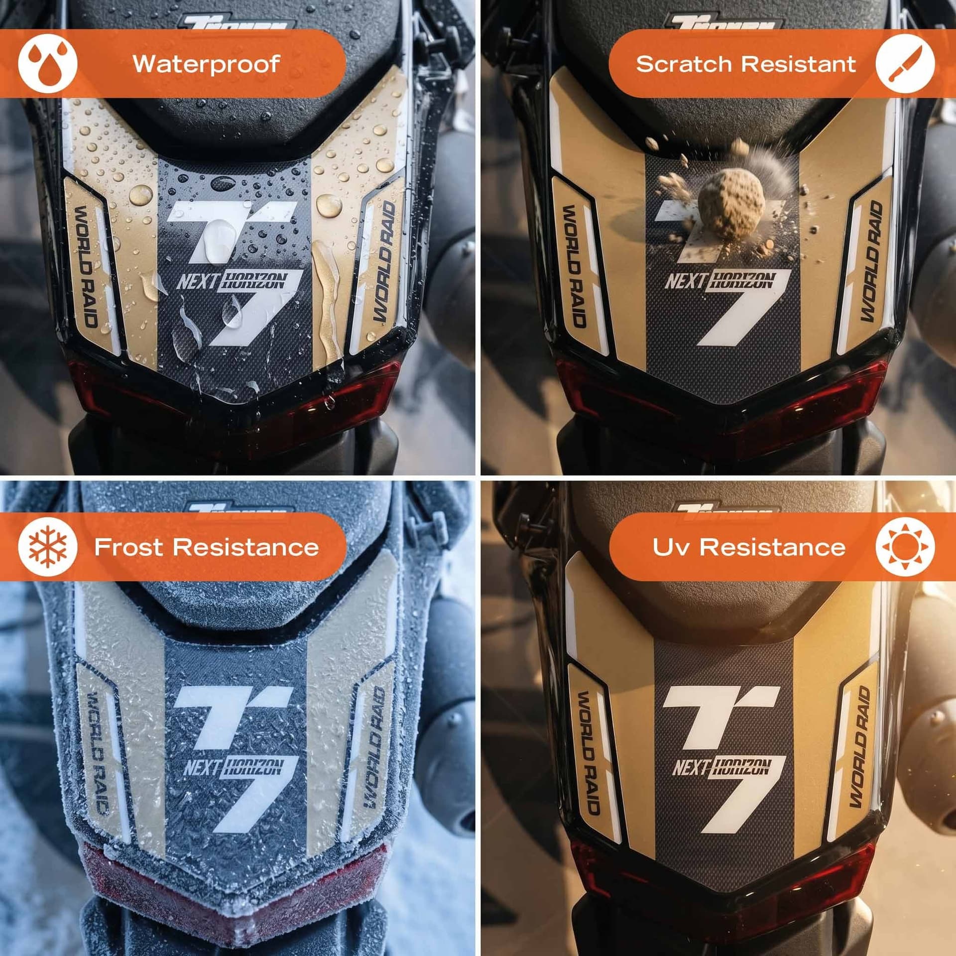Adesivo 3D Coda moto compatibile con Yamaha Tenere 700 World Raid 2026 - 4