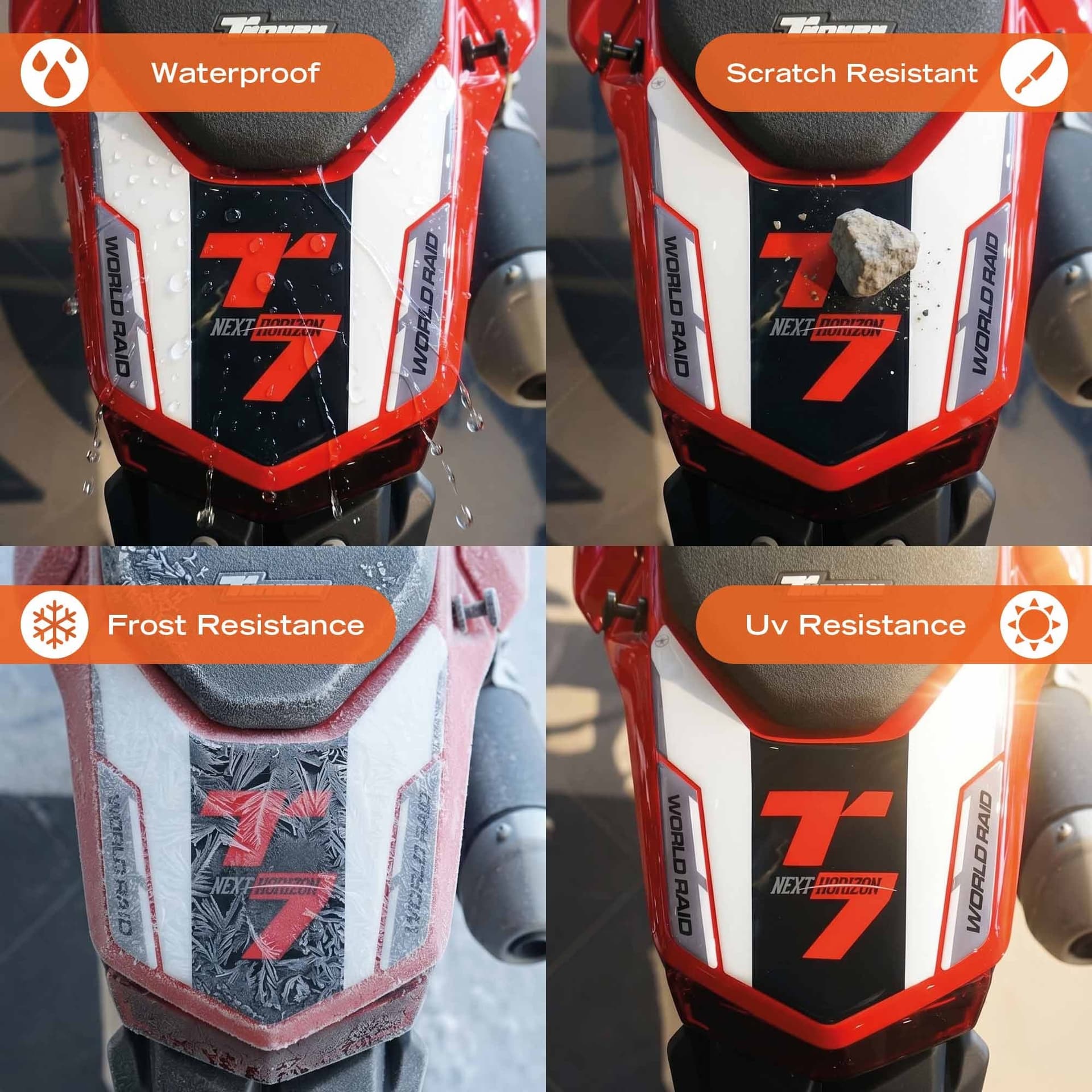 Adesivo 3D Coda moto compatibile con Yamaha Tenere 700 World Raid 2026 - 10