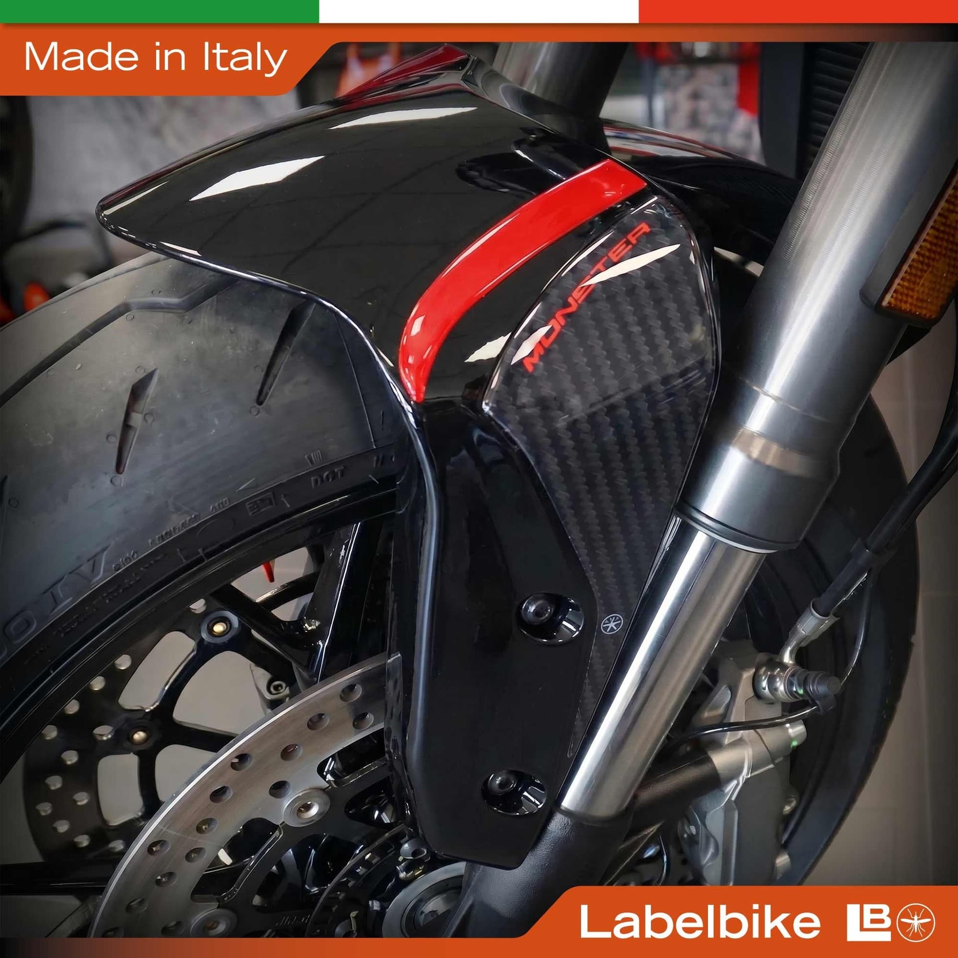 Adesivi 3D Protezioni Parasteli moto compatibili con Ducati Monster V2 2026 - 9