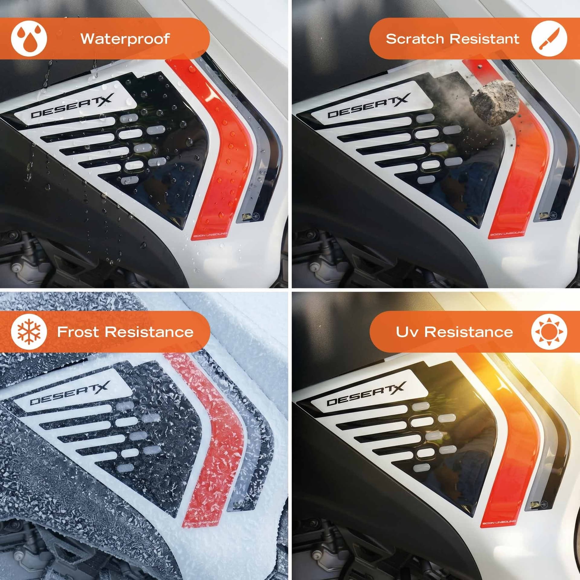Adesivi 3D Laterali Serbatoio moto compatibili con Ducati DesertX 2026 - 5