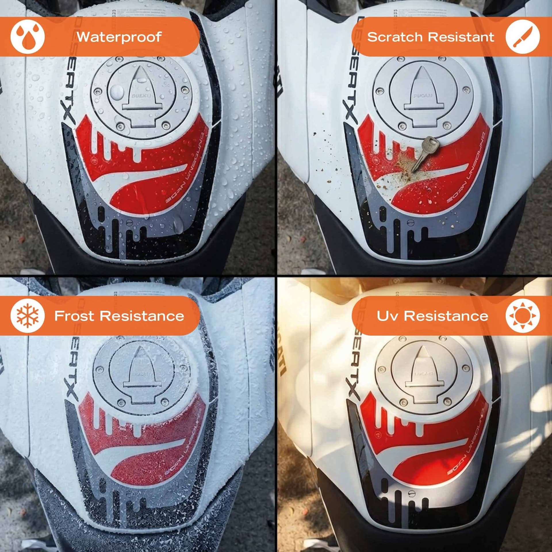 Adesivo Protezione moto Paraserbatoio compatibile con Ducati DesertX 2026 - 5