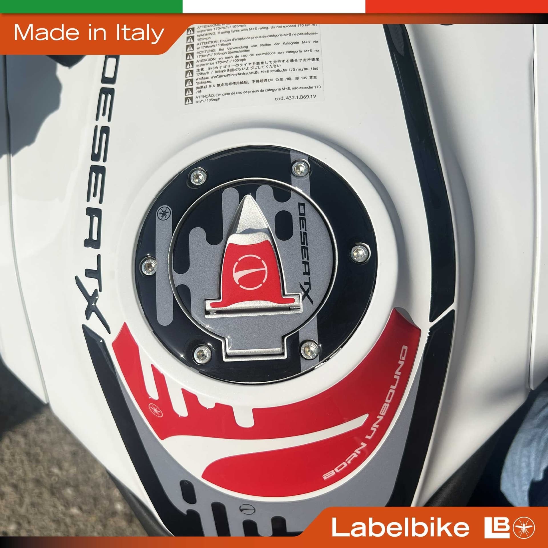 Adesivo Protezione Tappo Serbatoio moto compatibile con Ducati DesertX 2026 - 3