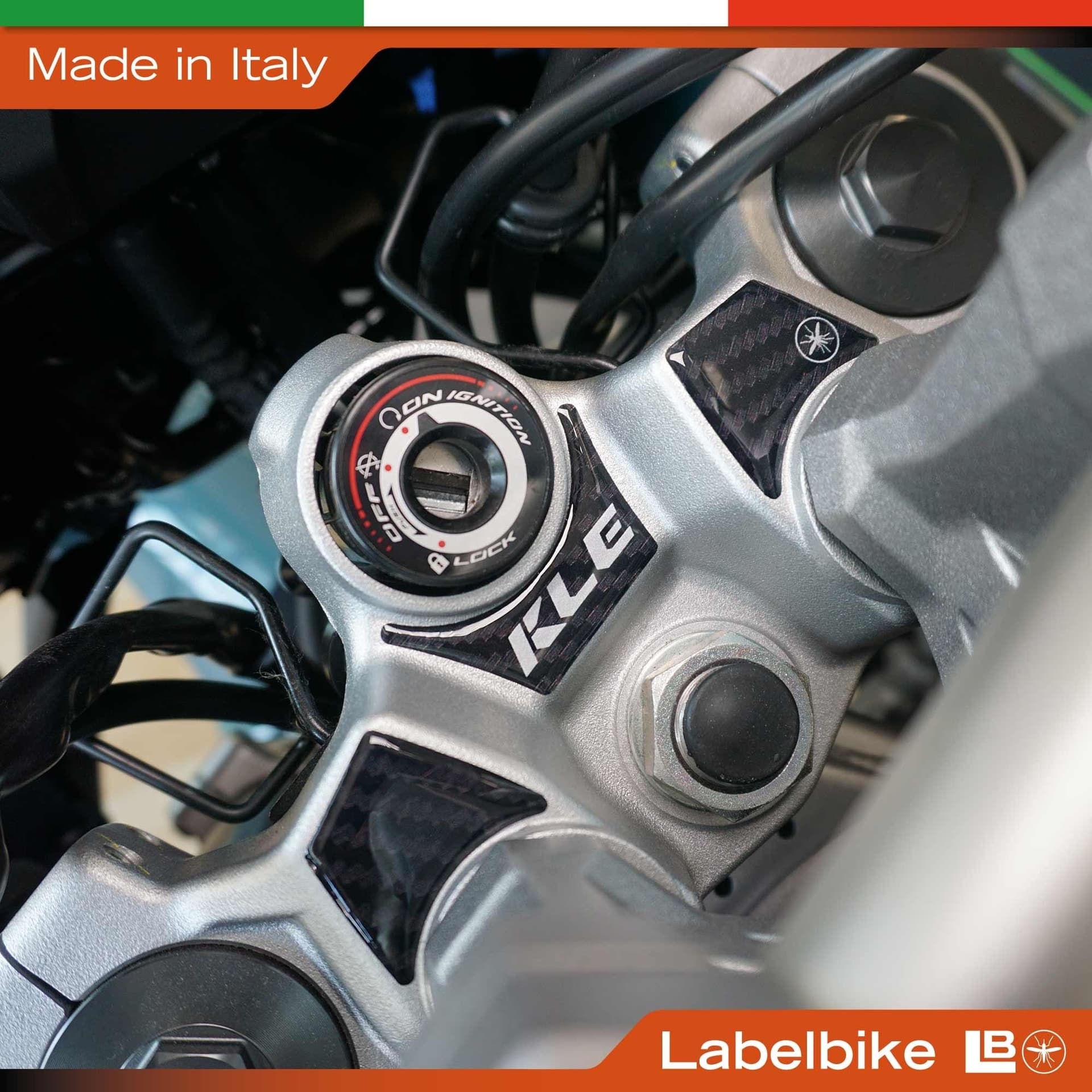 Adesivo 3D Protezione Zona Chiave moto compatibile con Kawasaki KLE500 2026 - 3