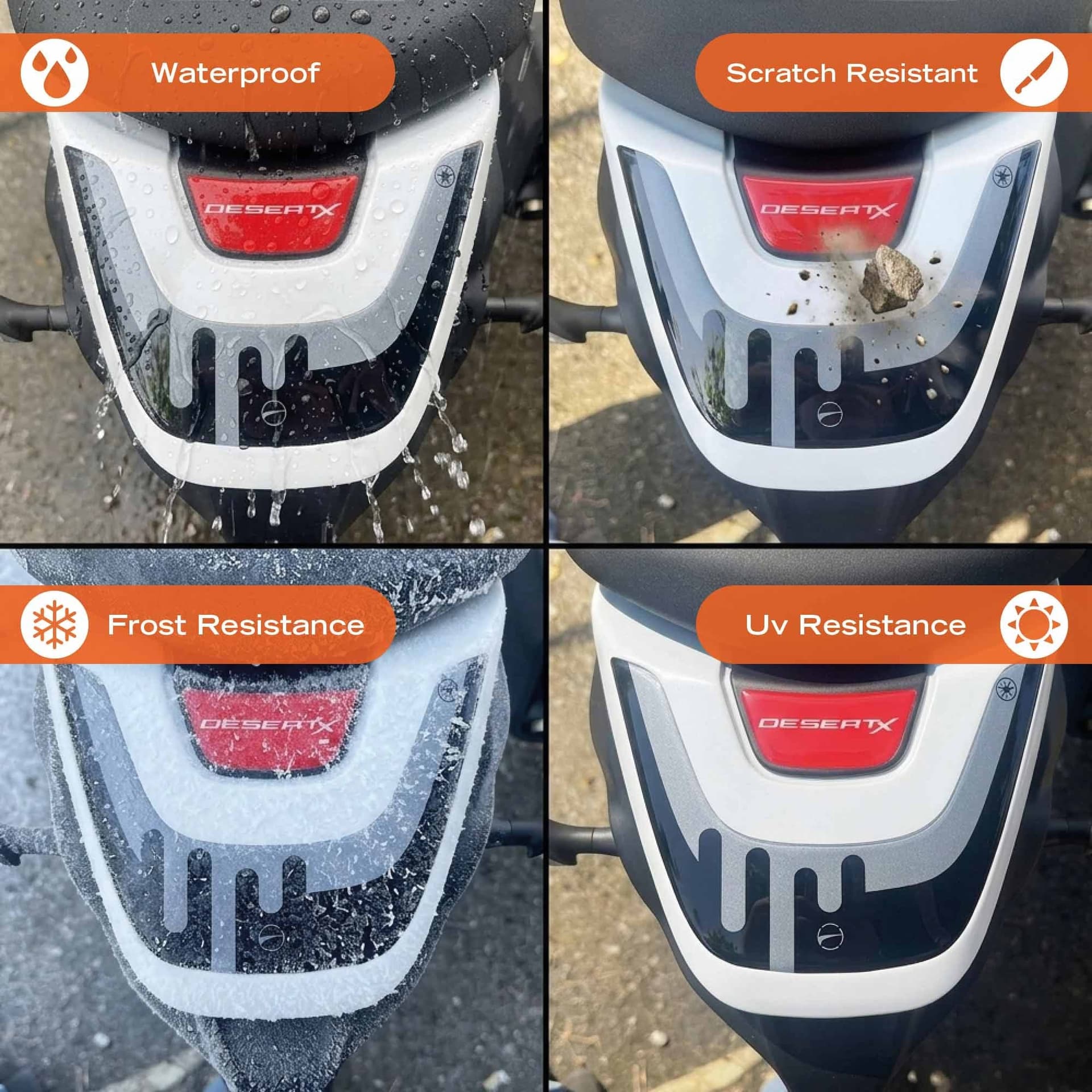 Adesivo 3D Protezione Codino moto compatibile con Ducati DesertX 2026 - 4