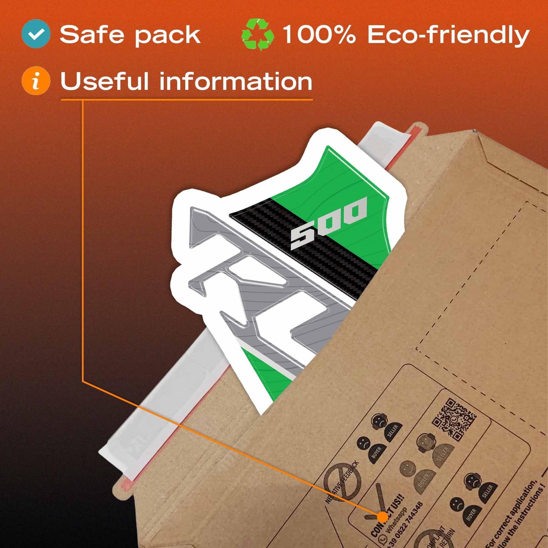 Paraserbatoio Adesivo Protezione moto compatibile con Kawasaki KLE500 2026 - 12
