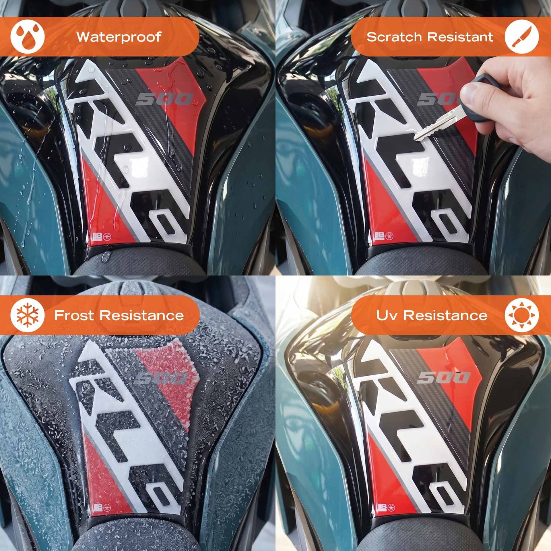 Paraserbatoio Adesivo Protezione moto compatibile con Kawasaki KLE500 2026 - 4