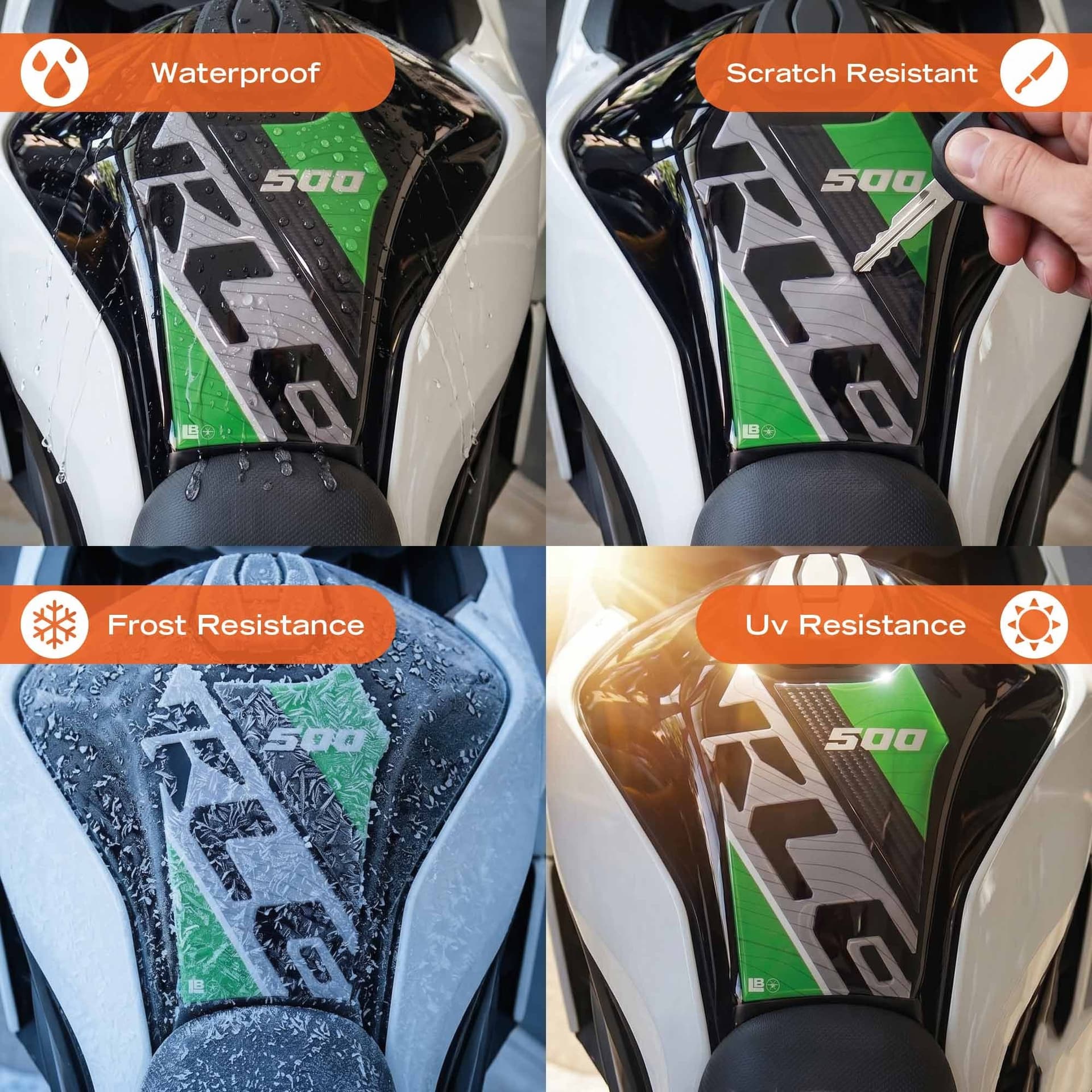 Paraserbatoio Adesivo Protezione moto compatibile con Kawasaki KLE500 2026 - 10