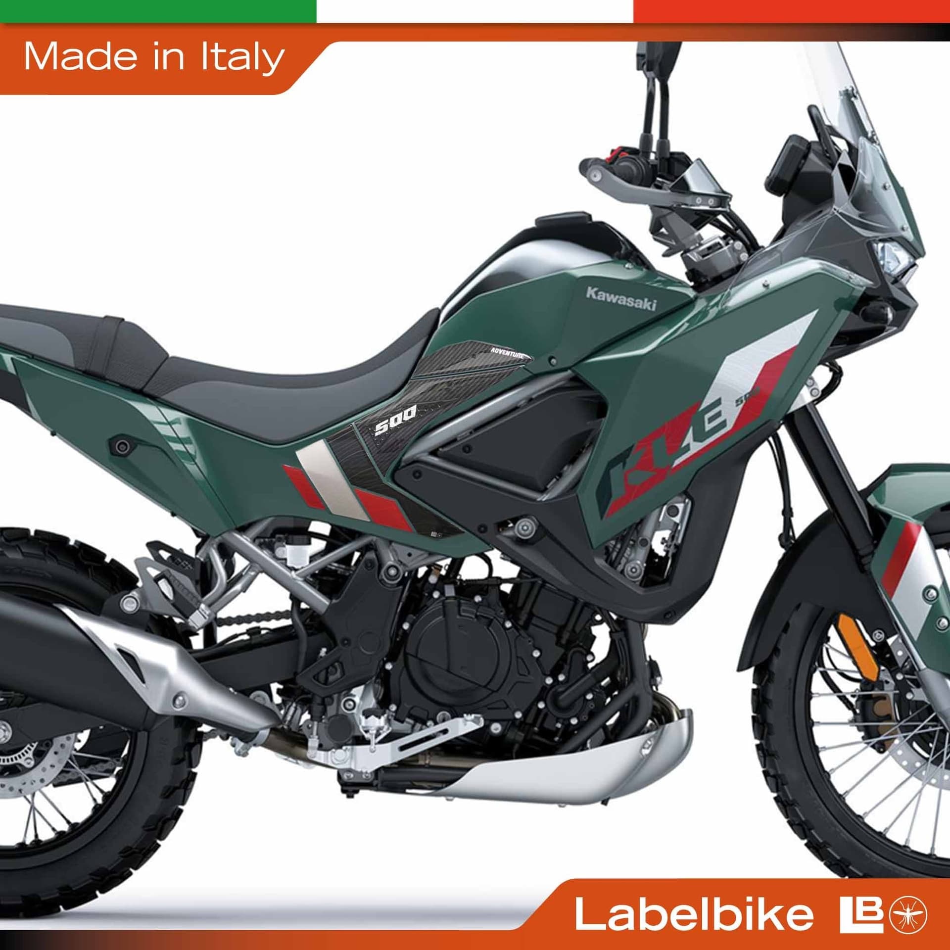 Adesivi Protezioni Laterali Serbatoio compatibili con Kawasaki KLE500 2026 - 4
