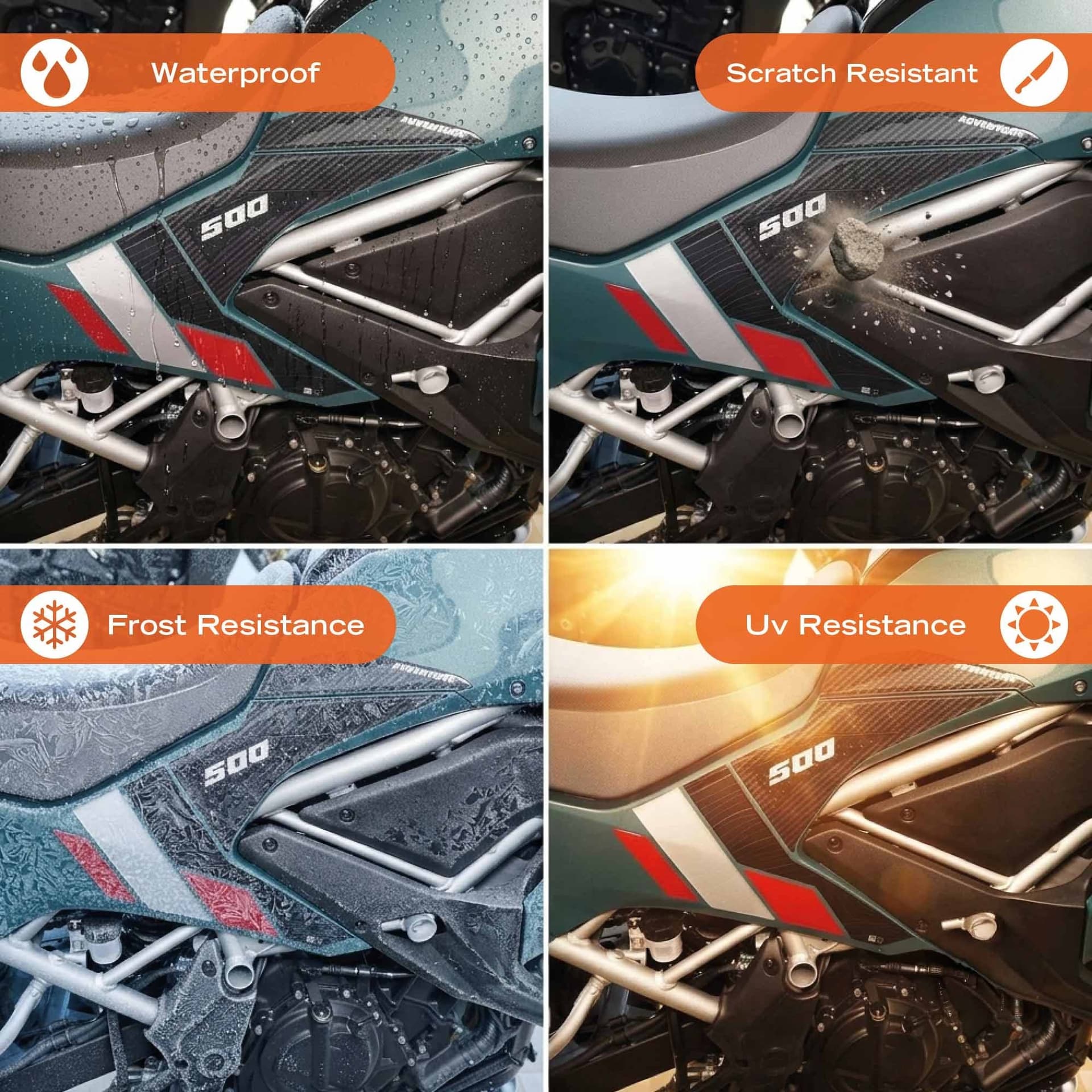 Adesivi Protezioni Laterali Serbatoio compatibili con Kawasaki KLE500 2026 - 5