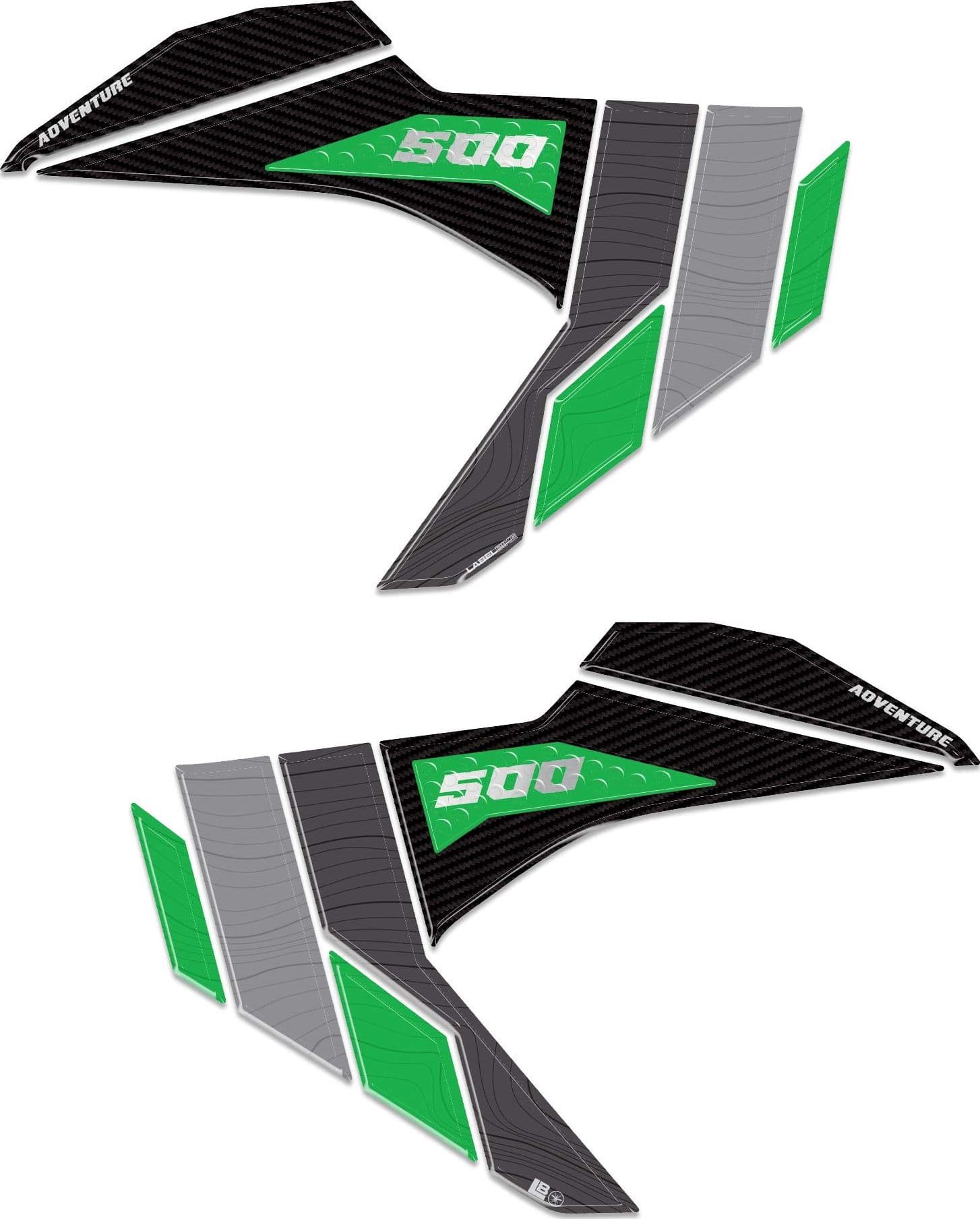 Adesivi Protezioni Laterali Serbatoio compatibili con Kawasaki KLE500 2026 - 9