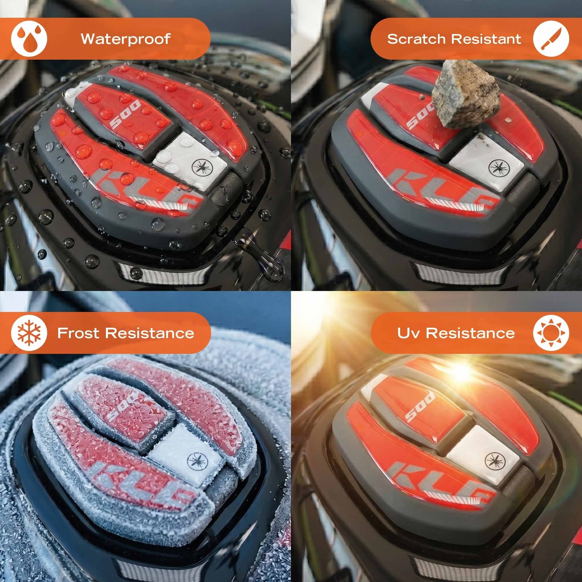 Adesivo 3D Protezione Tappo Serbatoio moto compatibile con Kawasaki KLE500 - 3
