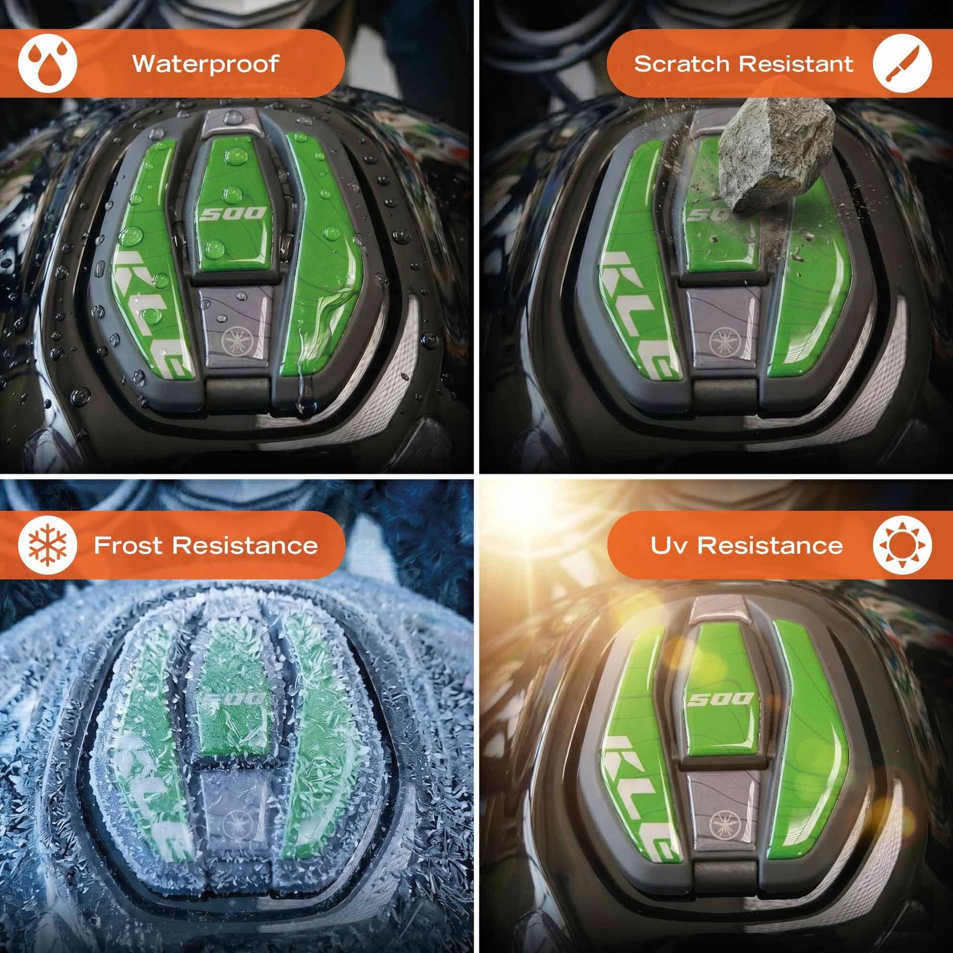 Adesivo 3D Protezione Tappo Serbatoio moto compatibile con Kawasaki KLE500 - 8
