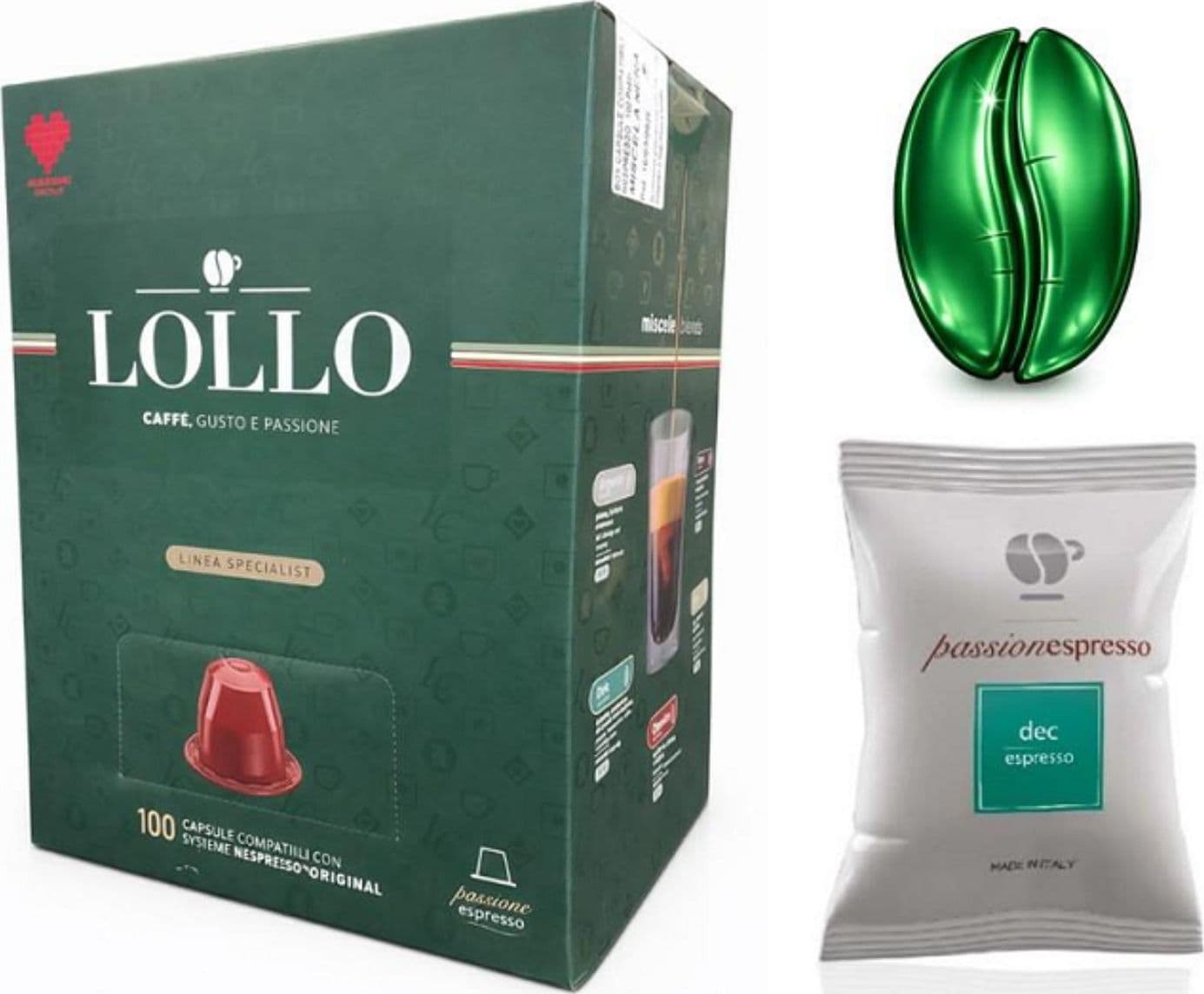 Lollo Caffe Capsule Nespresso Dek 100pz