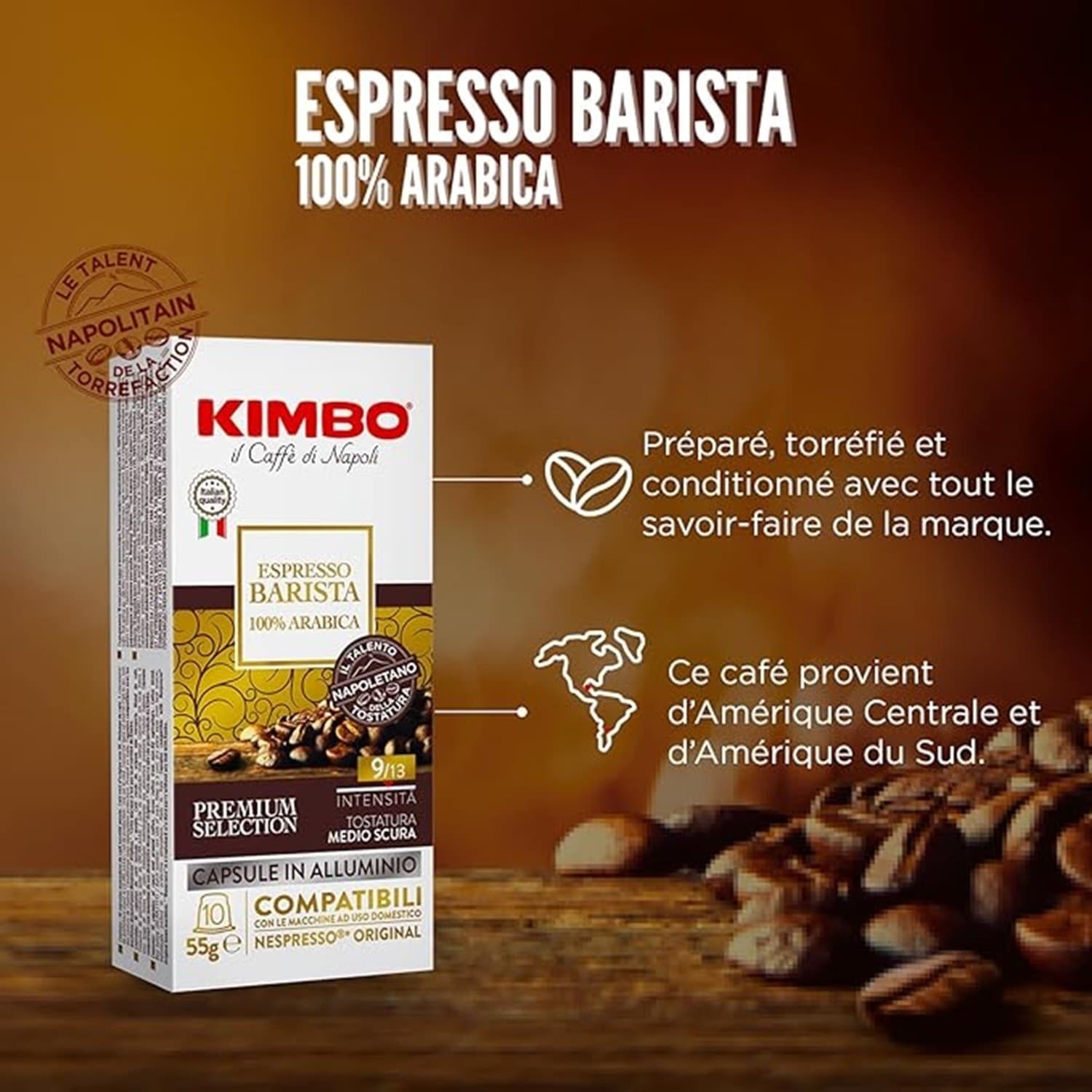 Kimbo Caffe Nespresso 10 Capsule Alluminio Barista ARABICA 100% - 2