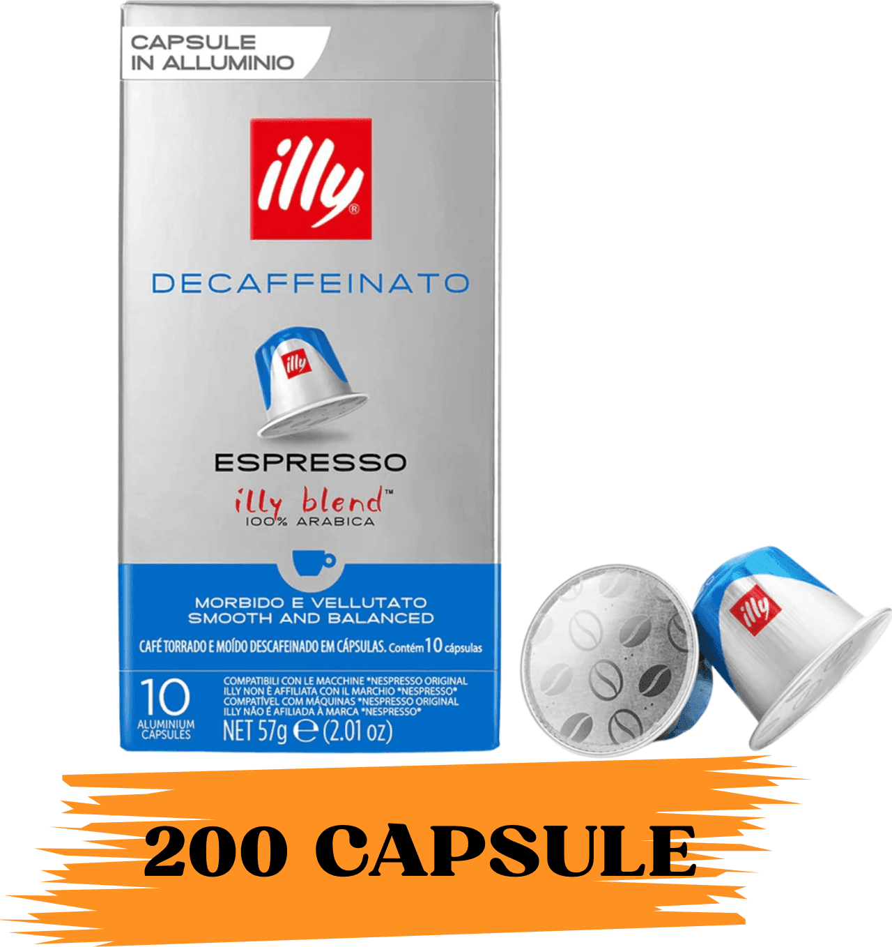 Illy Caffe 200 Capsule Compatibili Nespresso Decaffeinato