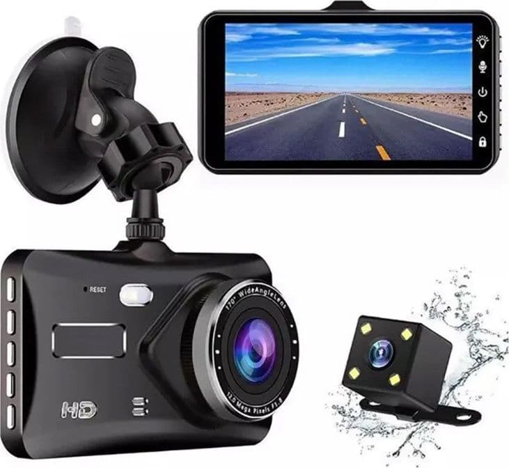 dash cam full hd g-sensor display 4 con  telecamera posteriore lingua inglese - 2