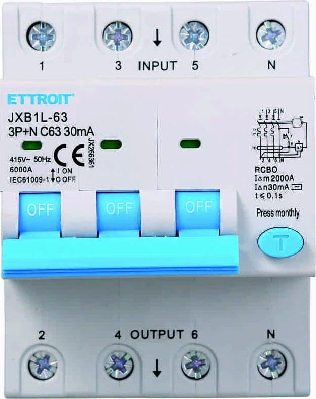 Magn. diff. 3PN 63A 30mA 380V-6KA