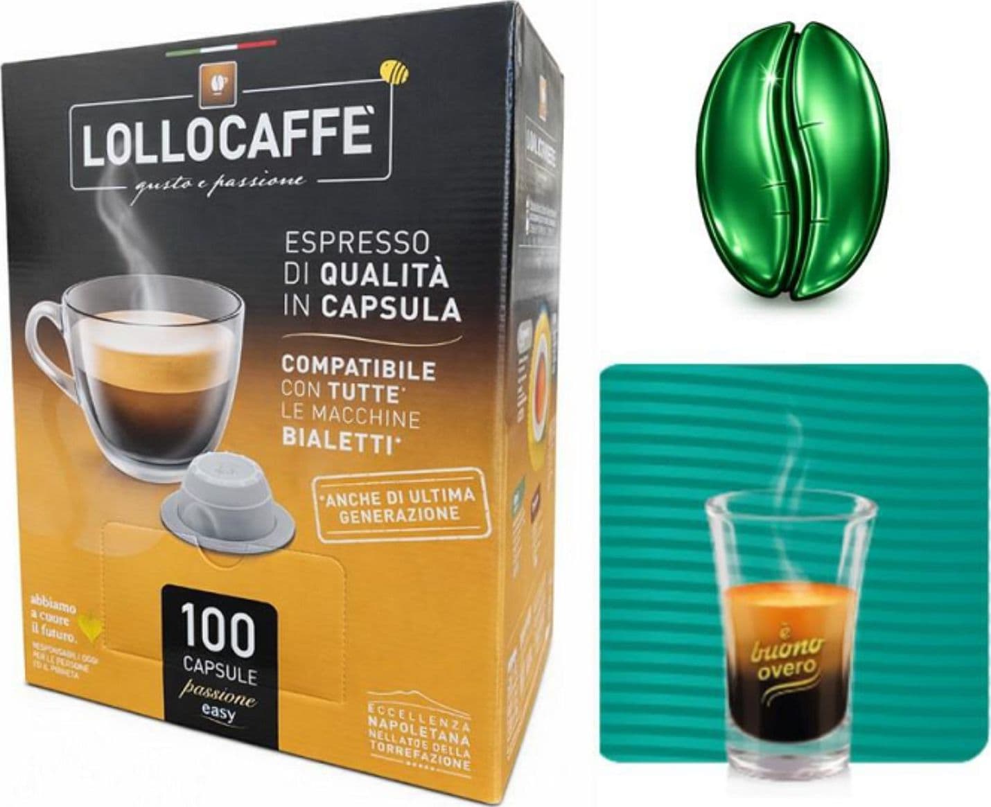 Lollo Caffe Capsule Bialetti Dek 100pz - 1