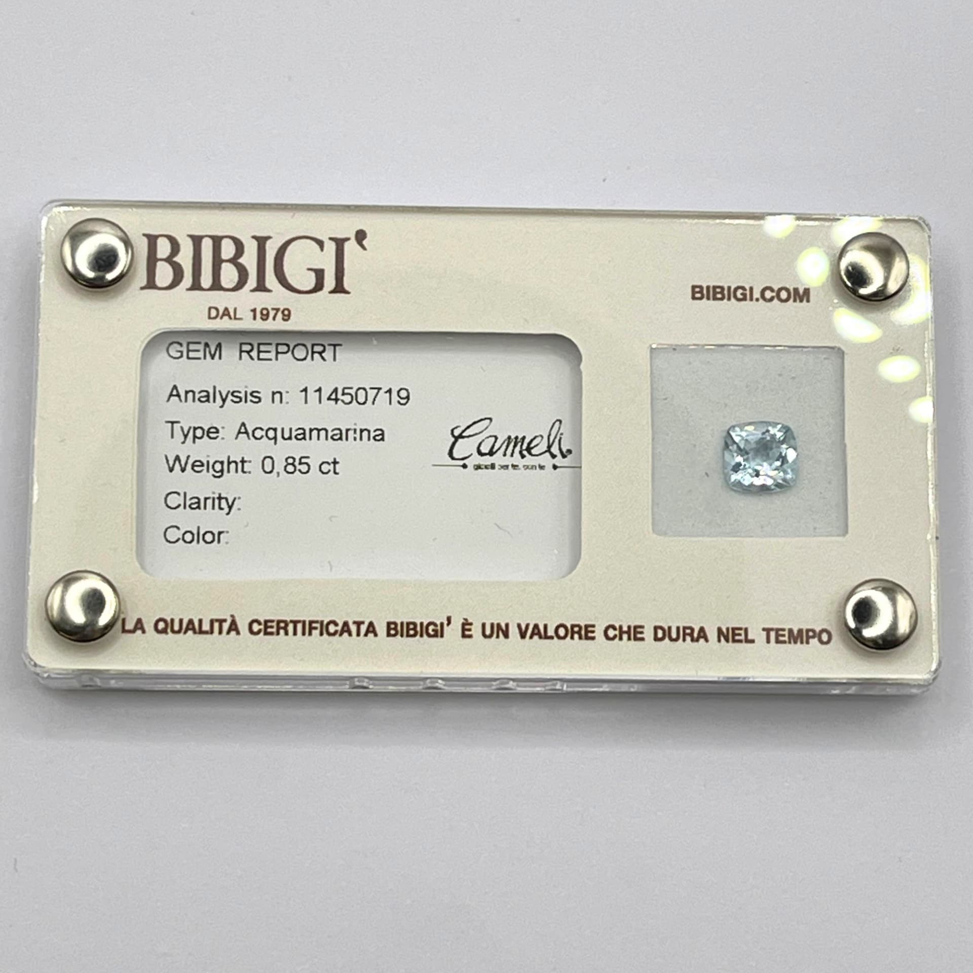 Acquamarina certificata BIBIGÌ AM6X6CUS