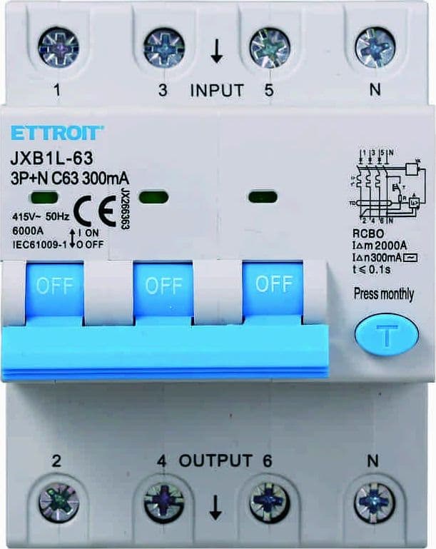 Magn. diff. 3PN 63A 300mA 380V-6KA