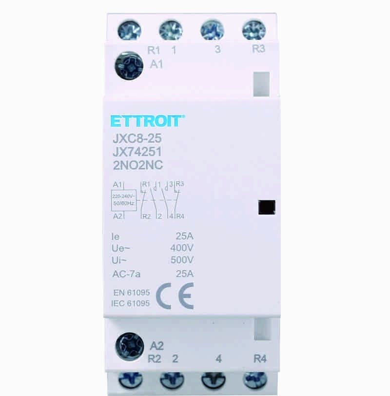 AC Contatt. DIN Rail 4P 220V 25A 2 NO 2 NC
