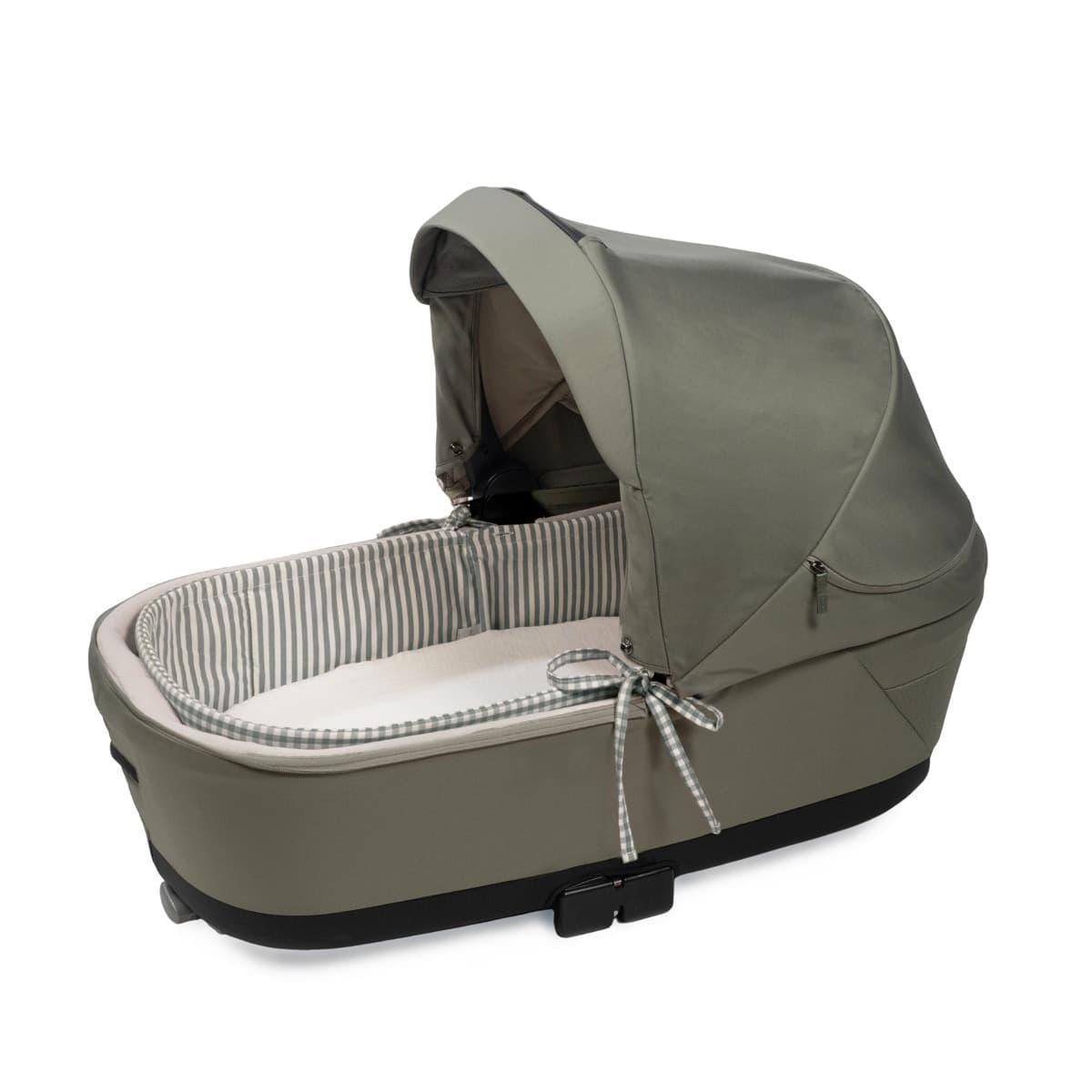 Copertura per navicella con aste + lenzuolo con angoli per navicella WM Praliné Vichy/Strisce Matcha - 3