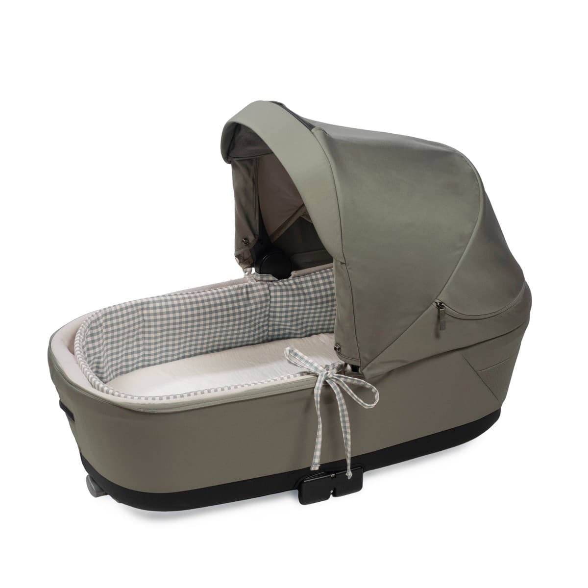Copertura per navicella con aste + lenzuolo con angoli per navicella WM Praliné Vichy/Strisce Matcha - 4