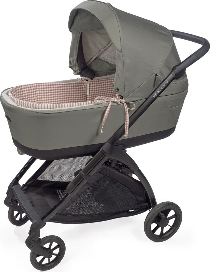 Copertura per navicella con aste + lenzuolo con angoli per navicella WM Praliné Vichy/Strisce Moka - 2