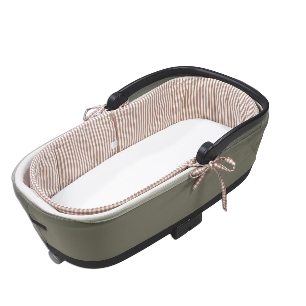 Copertura per navicella con aste + lenzuolo con angoli per navicella WM Praliné Vichy/Strisce Moka - 7