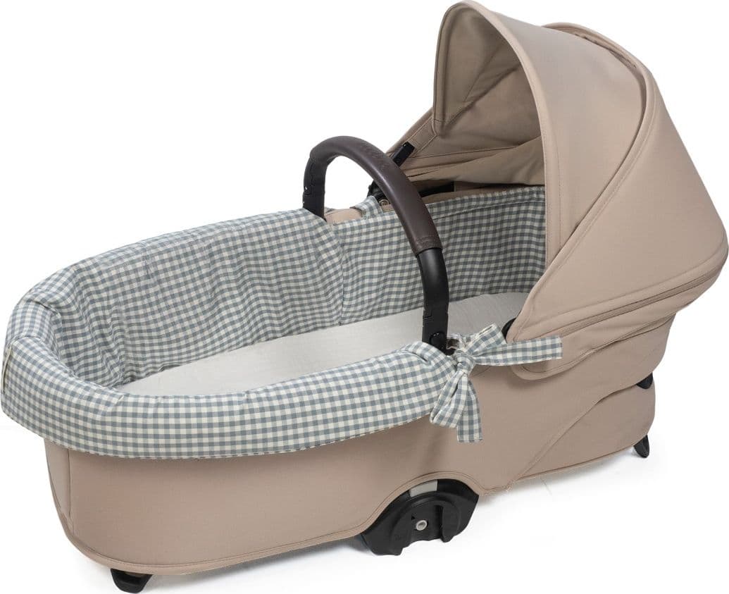 Copertura per navicella dual + lenzuolo con angoli per navicella WM Praliné Vichy/Strisce Matcha - 3