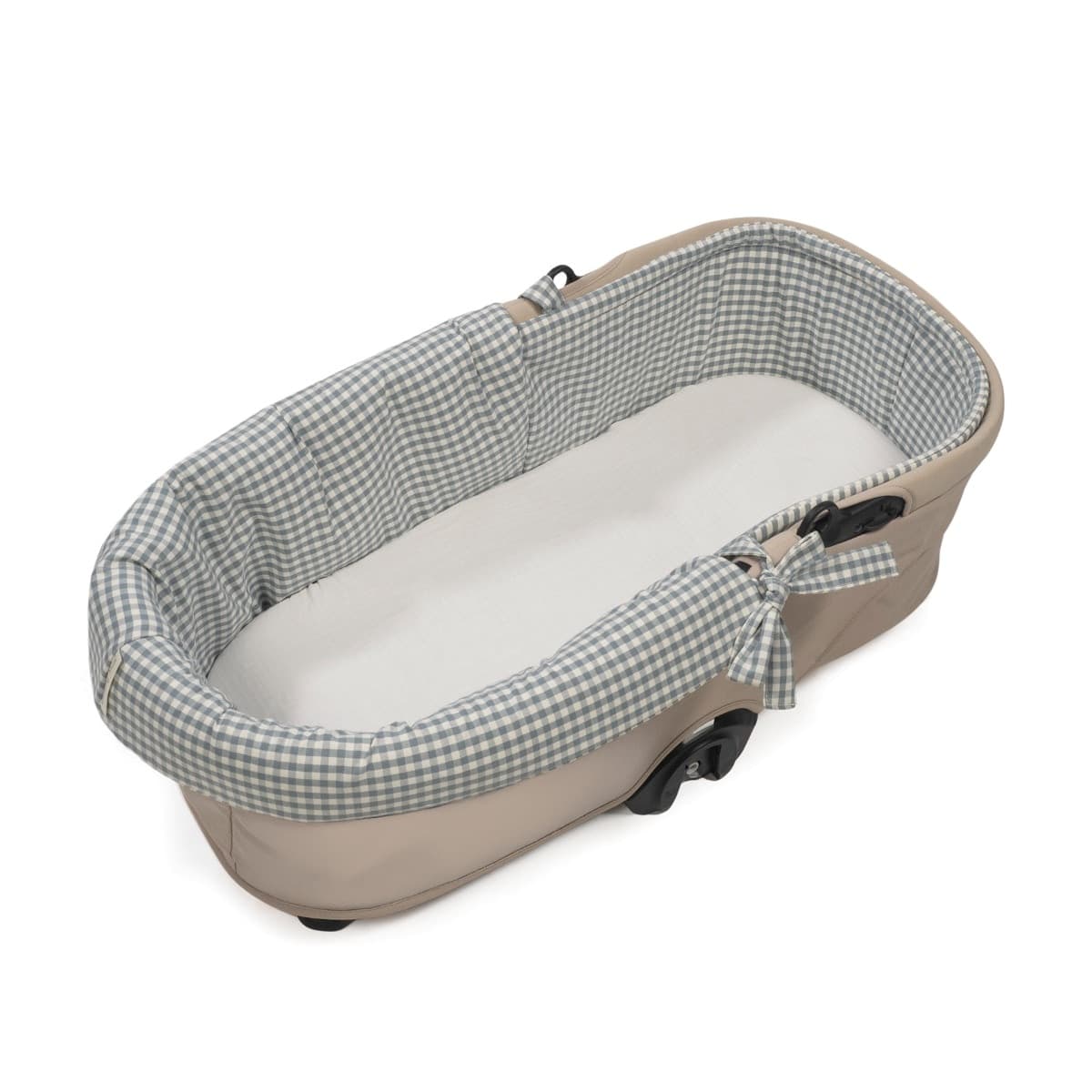 Copertura per navicella dual + lenzuolo con angoli per navicella WM Praliné Vichy/Strisce Matcha - 5