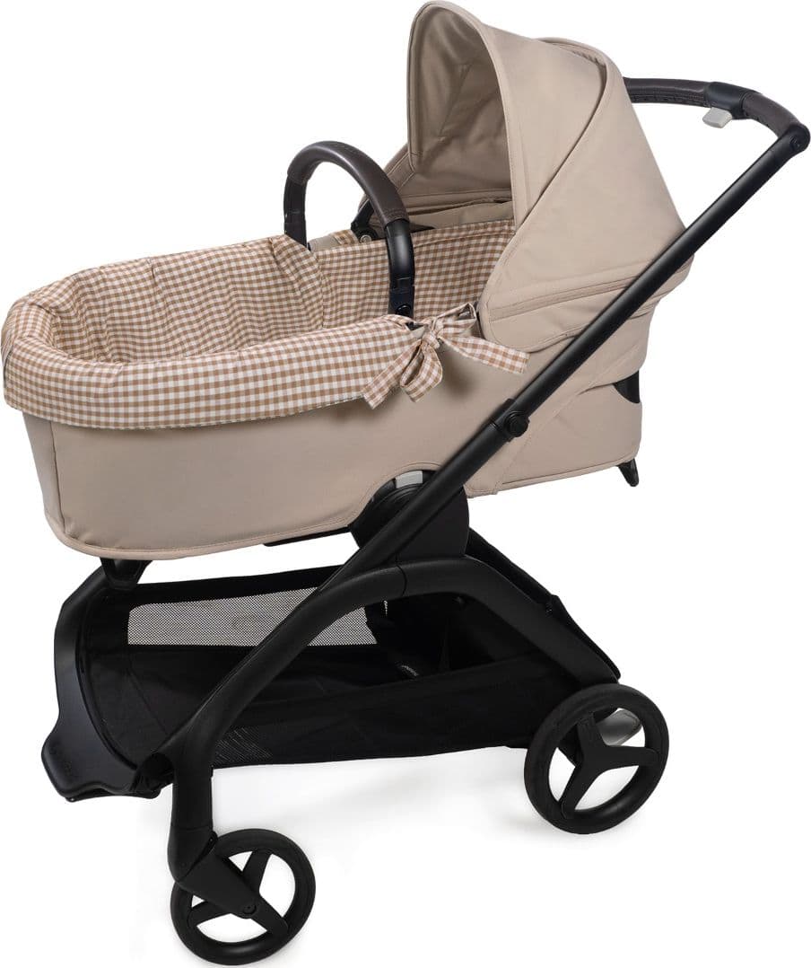 Copertura per navicella dual + lenzuolo con angoli per navicella WM Praliné Vichy/Strisce Moka - 2