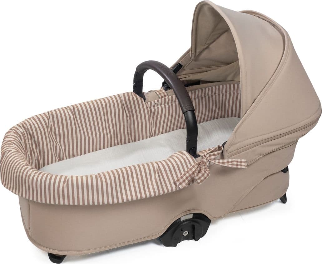 Copertura per navicella dual + lenzuolo con angoli per navicella WM Praliné Vichy/Strisce Moka - 3