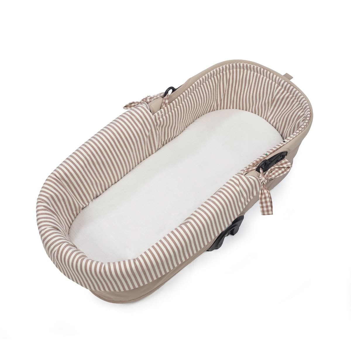 Copertura per navicella dual + lenzuolo con angoli per navicella WM Praliné Vichy/Strisce Moka - 6