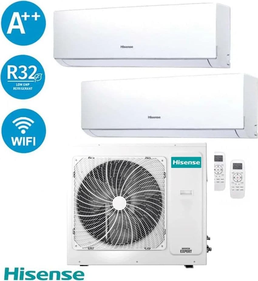 Climatizzatore Hisense Dual Inverter 12+18 7,2kW 3AMW72U4RJC A++ Wi-Fi R32 Superraffreddamento