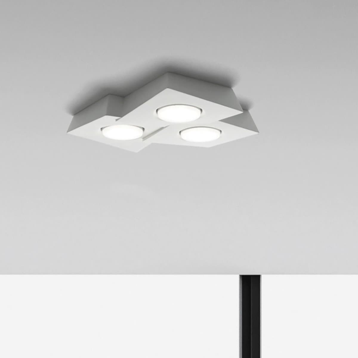 Plafoniera gesso Sforzin ANCHISE T373 GX53 LED lampada soffitto - 2