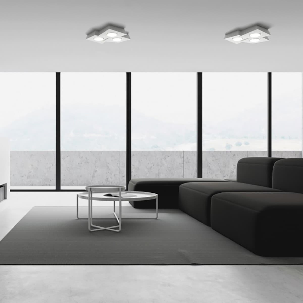 Plafoniera gesso Sforzin ANCHISE T373 GX53 LED lampada soffitto - 3