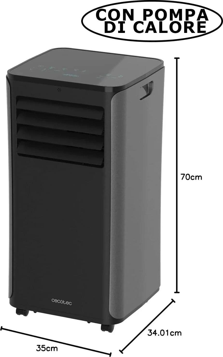 CECOTEC Clima 9150 - Condizionatore Portatile Freddo/Caldo, 9000 BTU, 4 In 1 Ultrasilenzioso