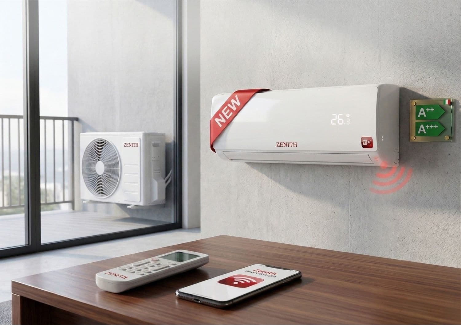 Climatizzatore ZENITH ZCLI24 Inverter 24000 BTU Wi-Fi Integrato - Classe A++/A+++ - 2