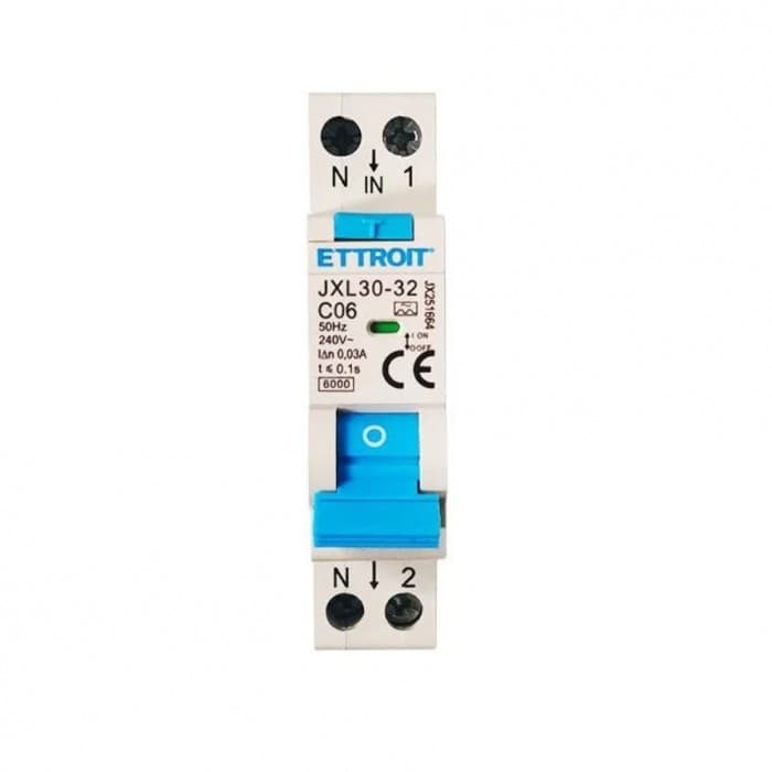 Magnetotermico Differenziale 1P+N 6A 30mA 220V-6KA CLASSE A - 1