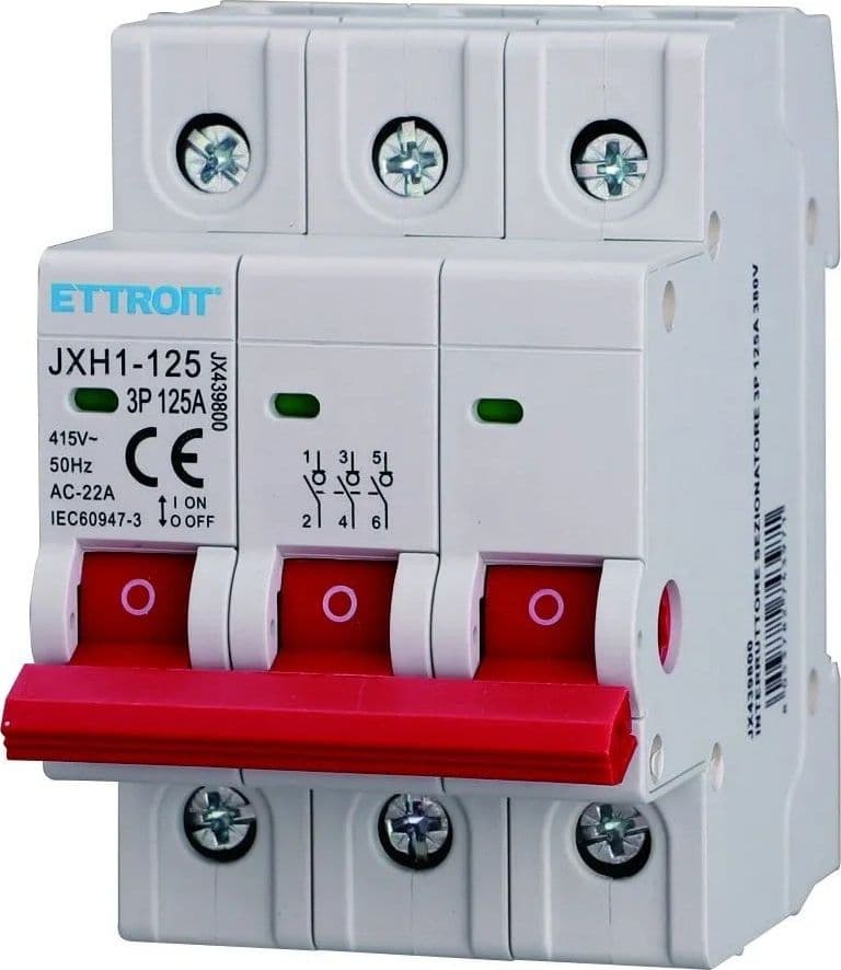 INTERRUTTORE SEZIONATORE 3P 125A 220V