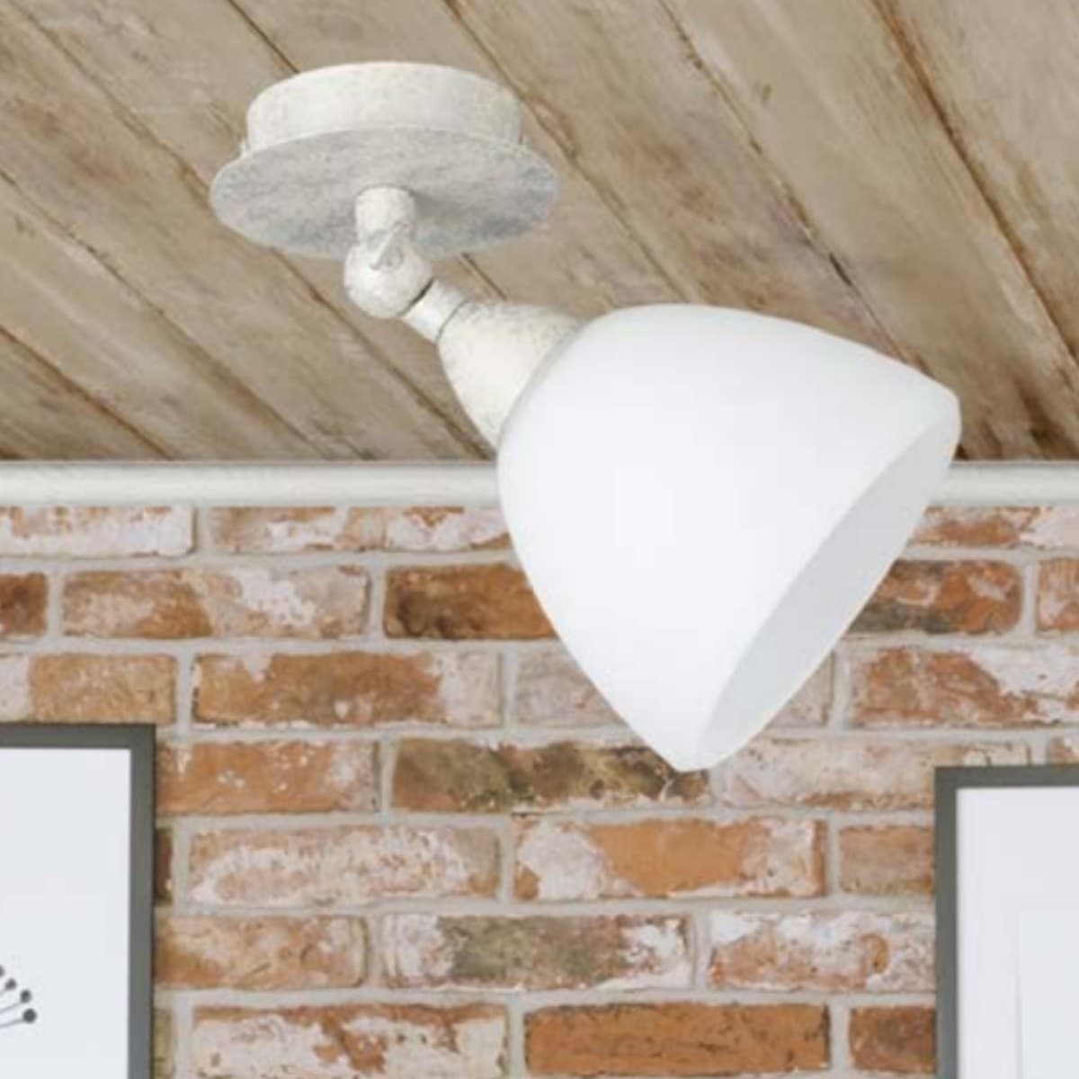 Applique classico LAM 4282 1A E14 LED metallo vetro lampada parete soffitto - 4
